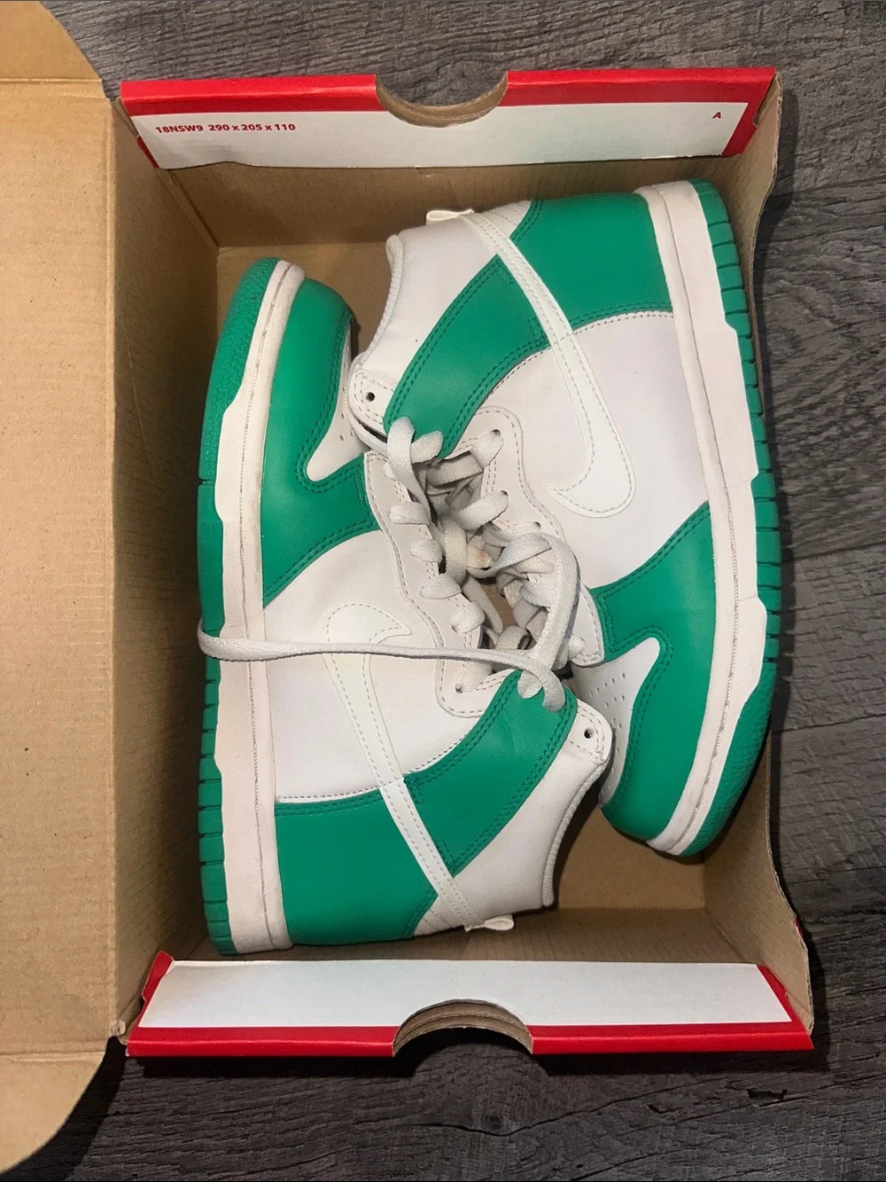 Nike Kids High-Top Sneakers in White and Green